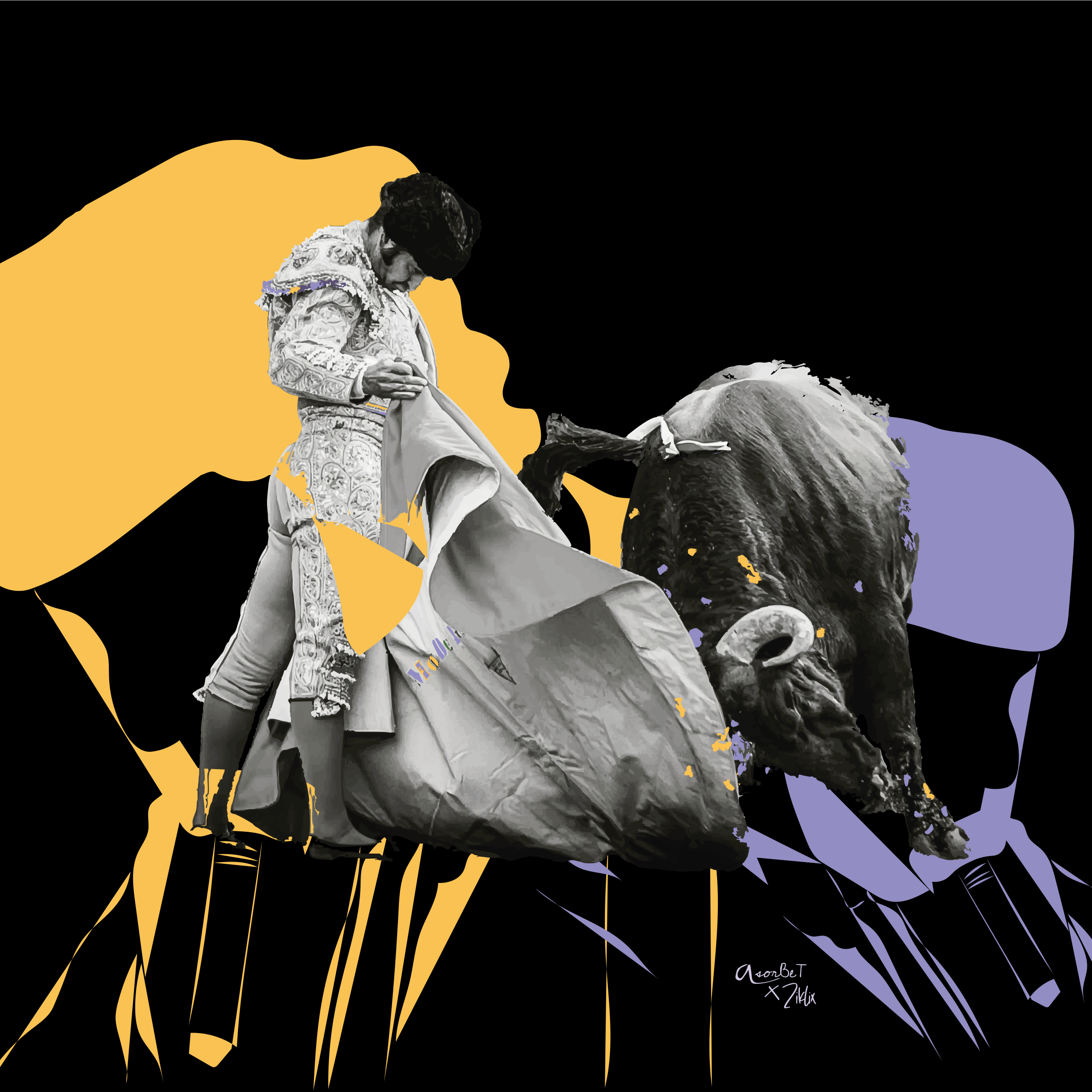 Toile Art graphique Sorbet Anthony Tauromachie, Corrida, Morante, Despedida, Madrid