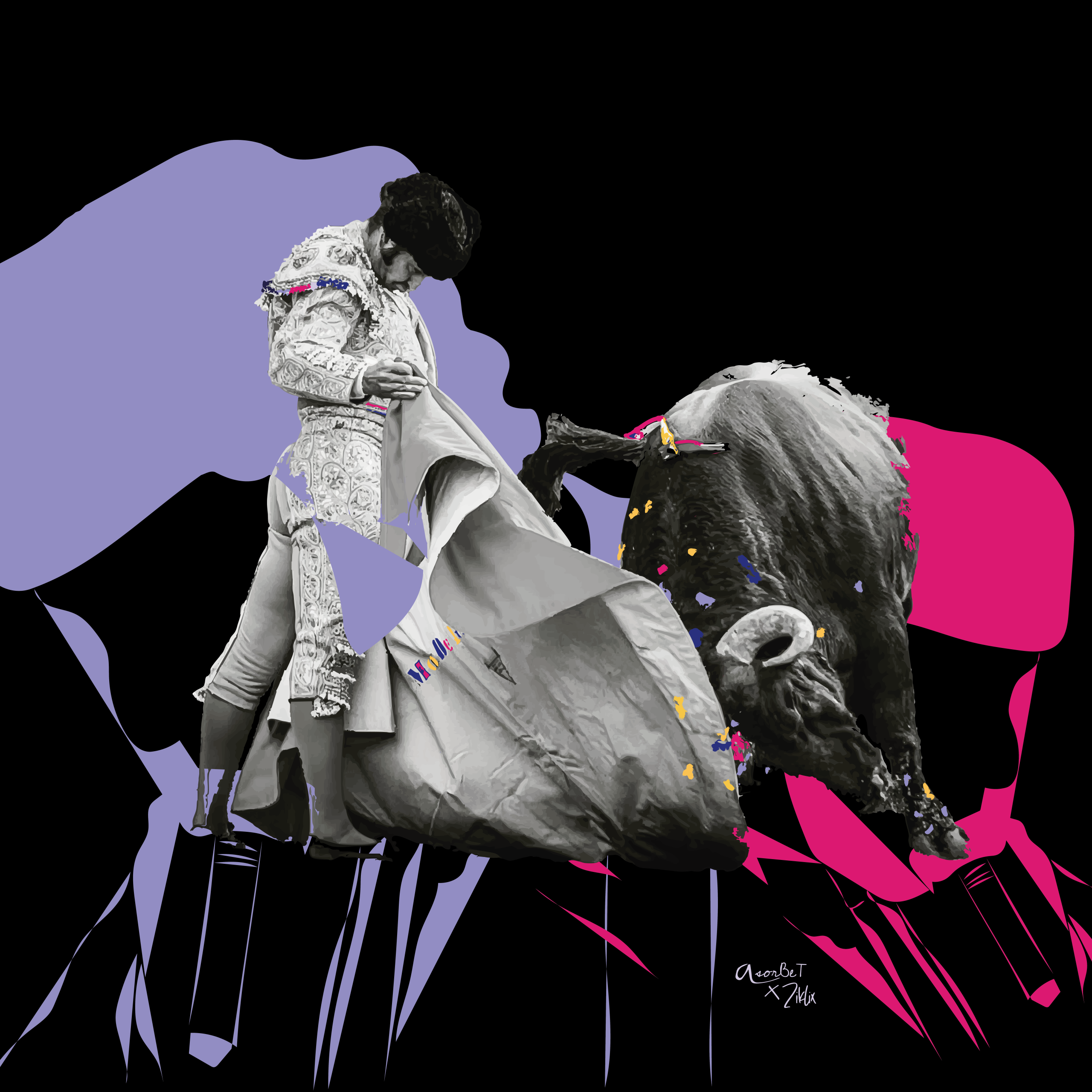 Toile Art graphique Sorbet Anthony Tauromachie, Corrida, Morante, Despedida, Madrid